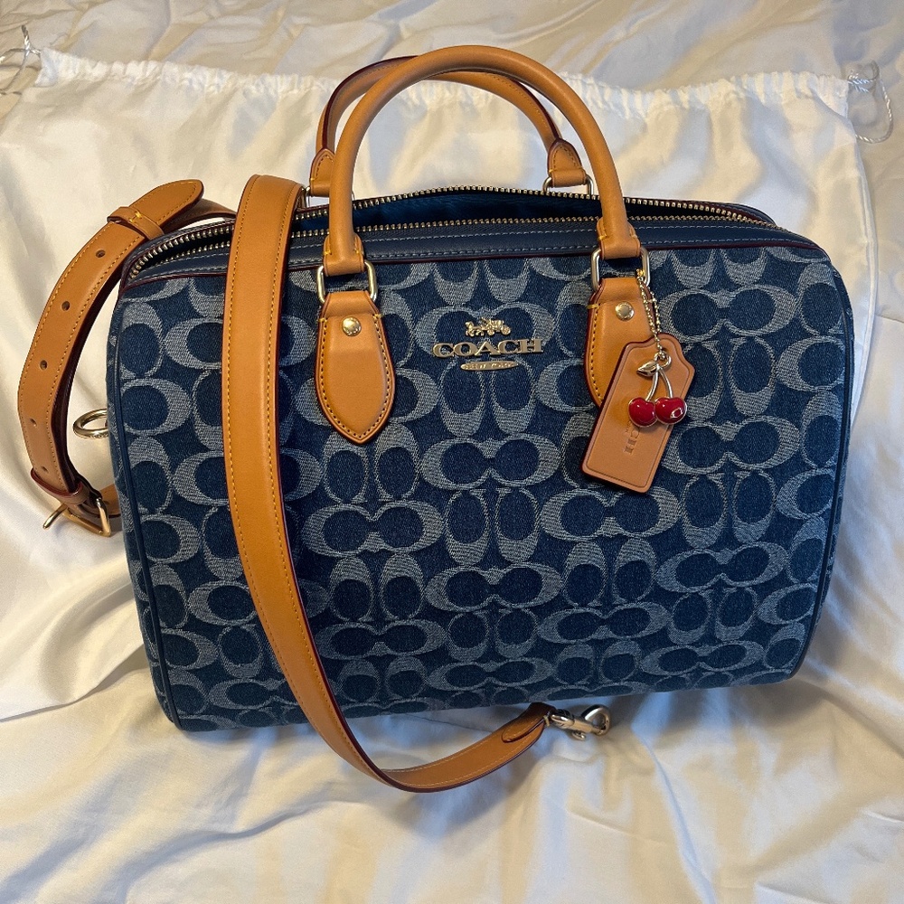 Rowan Large Satchel Bag In Signature Denim